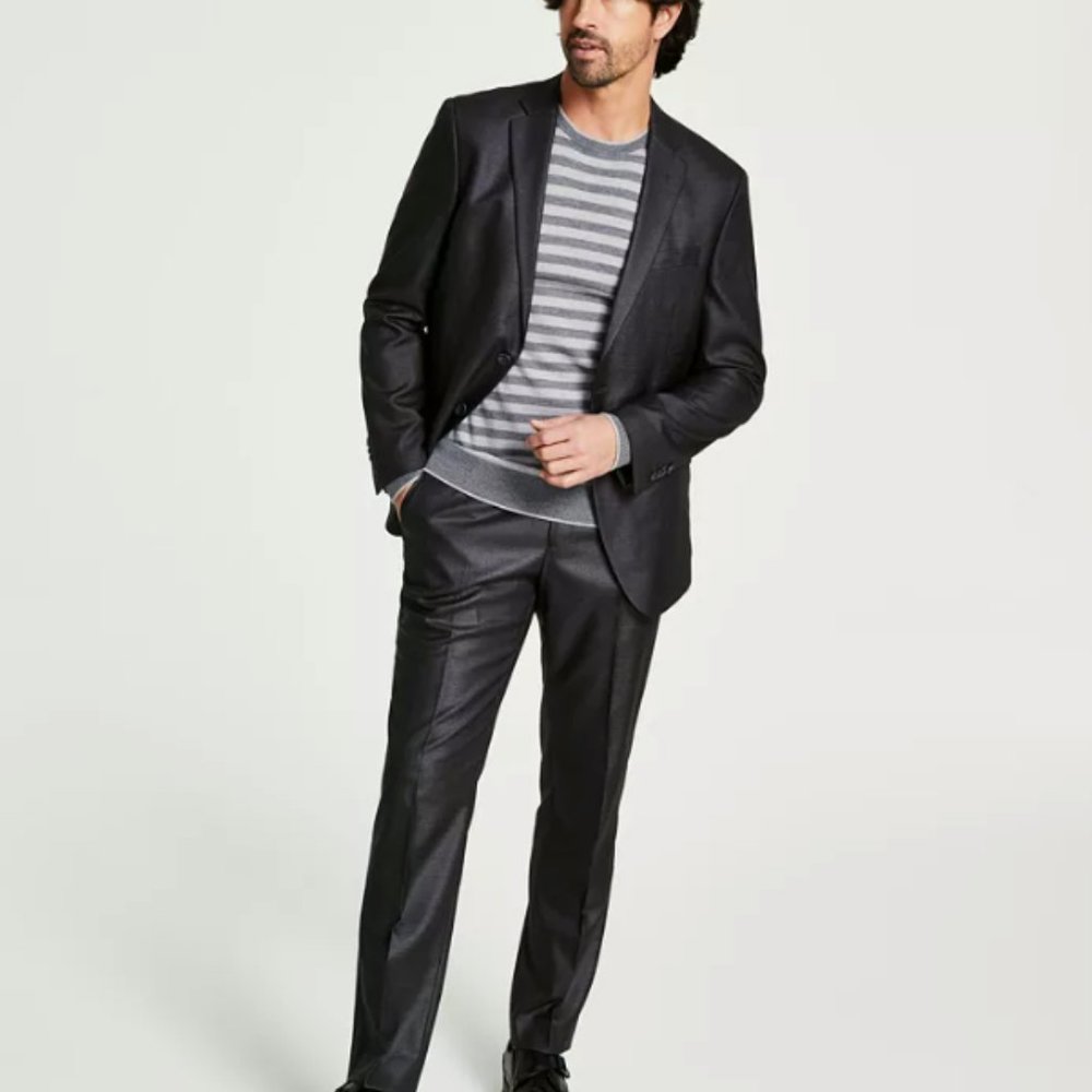 NWT KENNETH COLE REACTION Men's Ready Flex Slim-Fit Suit, Color GUN METAL - 36R